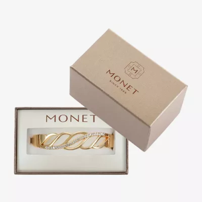 Monet Jewelry Gold Tone Twist Womens Glass Bangle Bracelet
