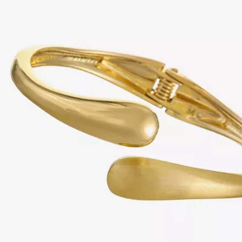 Monet Jewelry Gold Tone Hinge Womens Cuff Bracelet