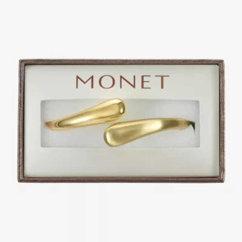 Monet Jewelry Gold Tone Hinge Womens Cuff Bracelet