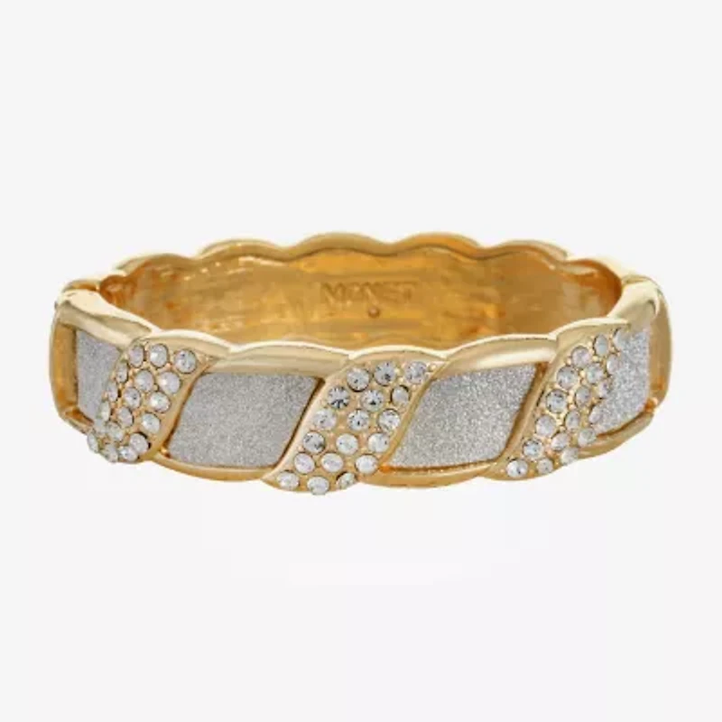 Monet Jewelry Two Tone Womens Glass Bangle Bracelet