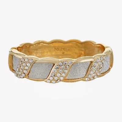 Monet Jewelry Two Tone Womens Glass Bangle Bracelet