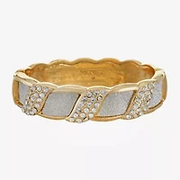 Monet Jewelry Two Tone Womens Glass Bangle Bracelet