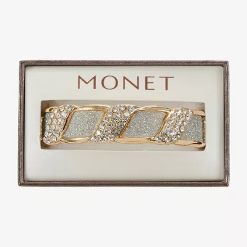 Monet Jewelry Two Tone Womens Glass Bangle Bracelet