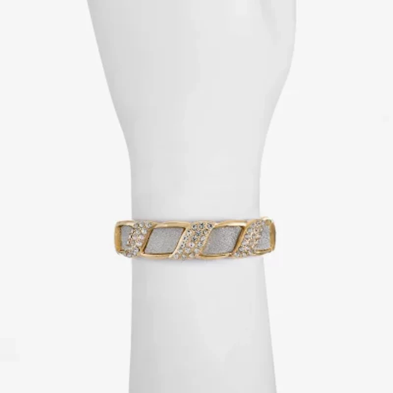 Monet Jewelry Two Tone Womens Glass Bangle Bracelet