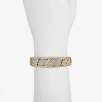 Monet Jewelry Two Tone Womens Glass Bangle Bracelet