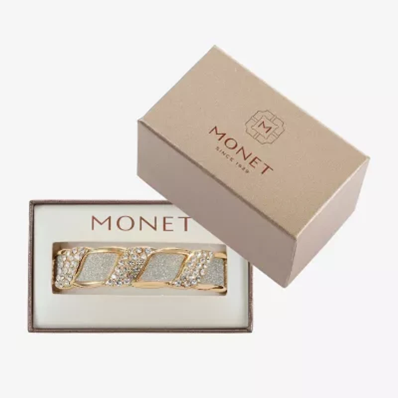 Monet Jewelry Two Tone Womens Glass Bangle Bracelet