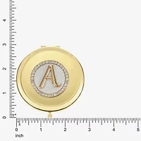 Monet Jewelry Initial Gold Tone Round Compact Mirror