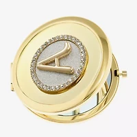 Monet Jewelry Initial Gold Tone Round Compact Mirror