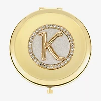 Monet Jewelry Initial Gold Tone Round Compact Mirror