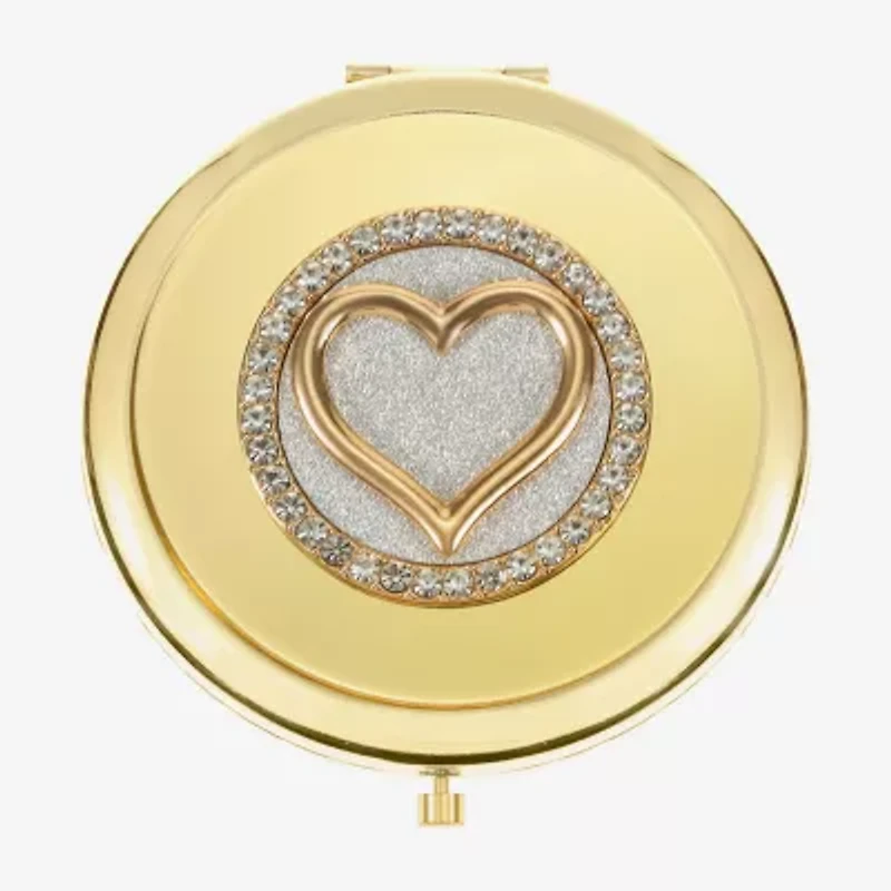 Monet Jewelry Initial Gold Tone Heart Compact Mirror