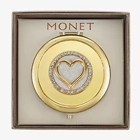 Monet Jewelry Initial Gold Tone Heart Compact Mirror