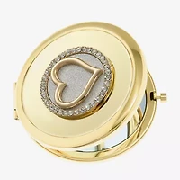 Monet Jewelry Initial Gold Tone Heart Compact Mirror