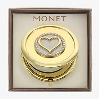 Monet Jewelry Initial Gold Tone Heart Compact Mirror