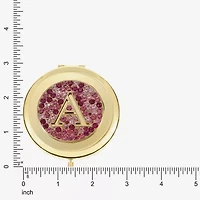 Monet Jewelry Initial Gold Tone Round Compact Mirror