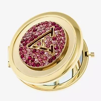 Monet Jewelry Initial Gold Tone Round Compact Mirror