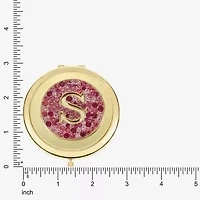 Monet Jewelry Initial Gold Tone Round Compact Mirror