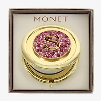 Monet Jewelry Initial Gold Tone Round Compact Mirror