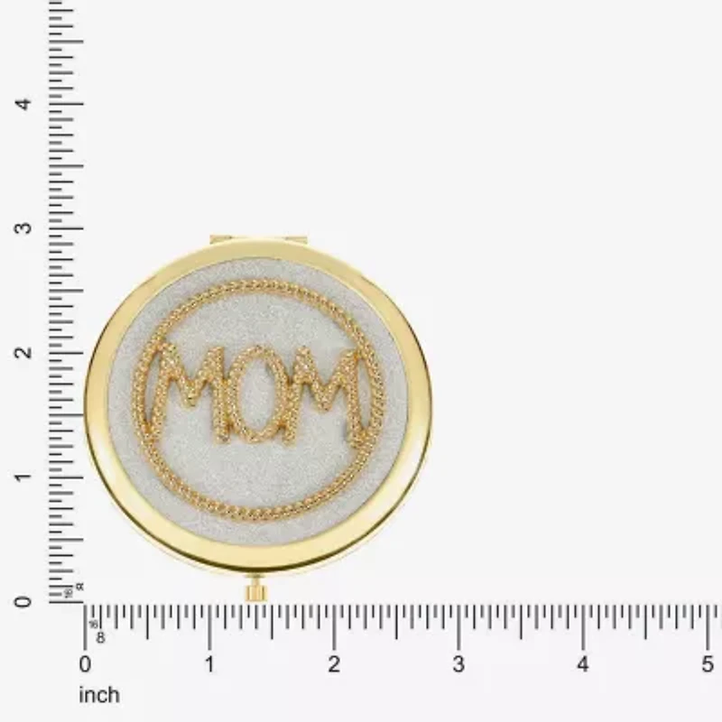 Monet Jewelry Mom Gold Tone Compact Mirror