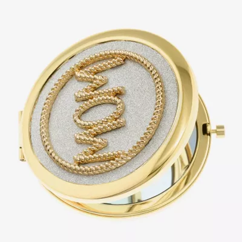 Monet Jewelry Mom Gold Tone Compact Mirror