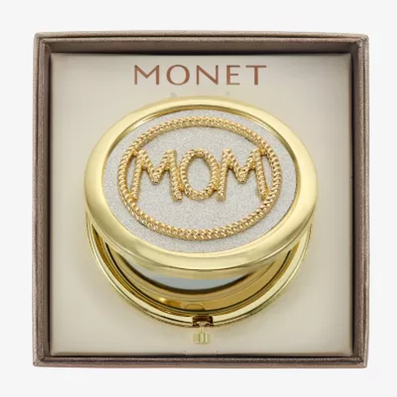 Monet Jewelry Mom Gold Tone Compact Mirror