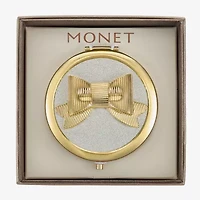 Monet Jewelry Gold Tone Bow Compact Mirror