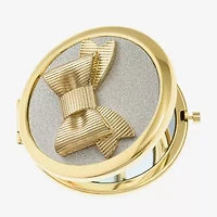 Monet Jewelry Gold Tone Bow Compact Mirror