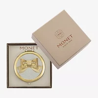 Monet Jewelry Gold Tone Bow Compact Mirror