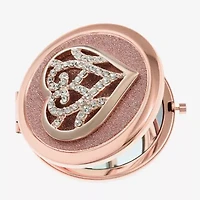 Monet Jewelry Rose Tone Heart Compact Mirror