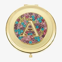Monet Jewelry Initial Gold Tone Round Compact Mirror