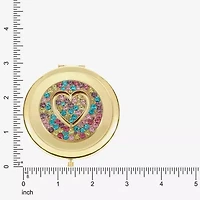 Monet Jewelry Gold Tone Round Compact Mirror
