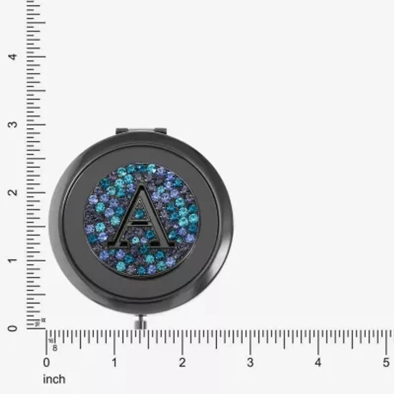 Monet Jewelry Initial Gray Round Compact Mirror