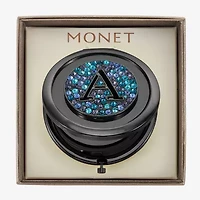 Monet Jewelry Initial Gray Round Compact Mirror