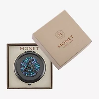 Monet Jewelry Initial Gray Round Compact Mirror