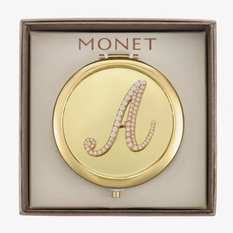 Monet Jewelry Initial Gold Tone Compact Mirror