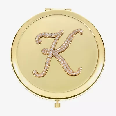 Monet Jewelry Initial Gold Tone Compact Mirror