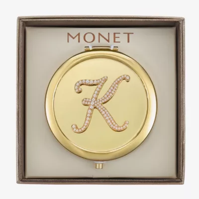 Monet Jewelry Initial Gold Tone Compact Mirror