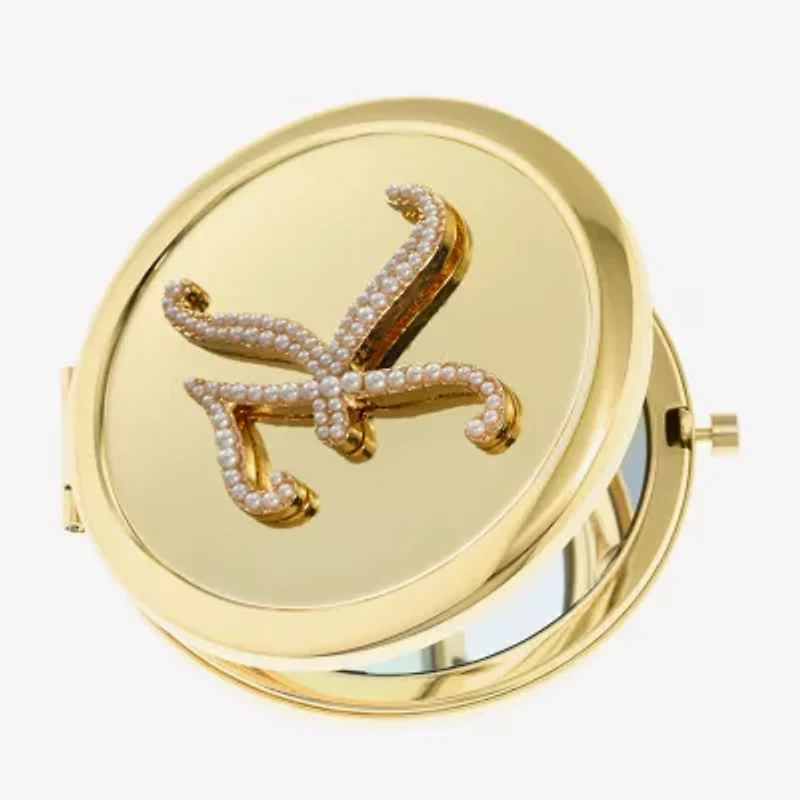 Monet Jewelry Initial Gold Tone Compact Mirror