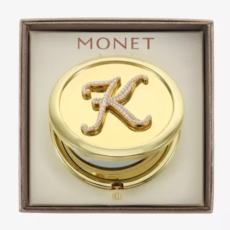 Monet Jewelry Initial Gold Tone Compact Mirror