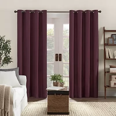 Eclipse Ambiance Texture Draft Stopper Grommet Top Energy Saving 100% Blackout Single Curtain Panel