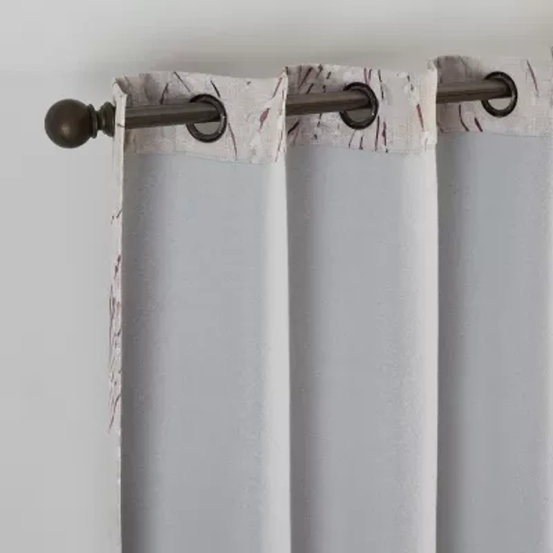 Eclipse Ambiance Botanical Grommet Top Energy Saving 100% Blackout Single Curtain Panel