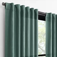 Fieldcrest Luxury Alden Linen Rod Pocket Back Tab Light-Filtering Single Curtain Panel