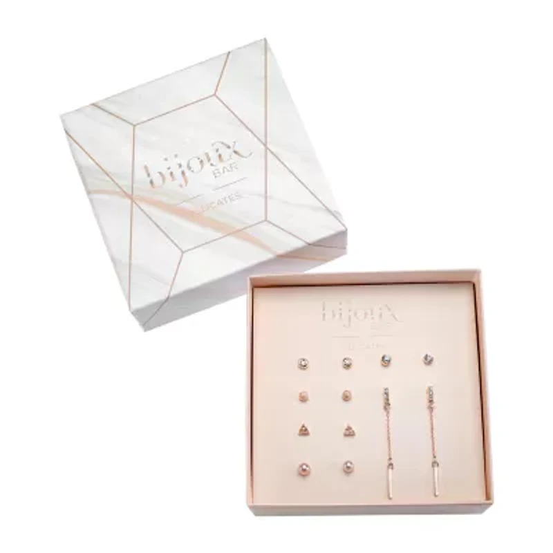 Bijoux Bar Delicates Womens Simulated Pearl 6 Pair Earring Set