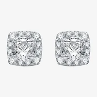 Ever Star (H-I / I1) 1 CT. T.W. Lab Grown White Diamond 10K White Gold 7.1mm Cushion Stud Earrings
