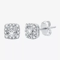 Ever Star (H-I / I1) 1 CT. T.W. Lab Grown White Diamond 10K White Gold 7.1mm Cushion Stud Earrings