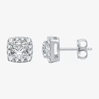 Ever Star (H-I / I1) 1 CT. T.W. Lab Grown White Diamond 10K White Gold 7.1mm Cushion Stud Earrings