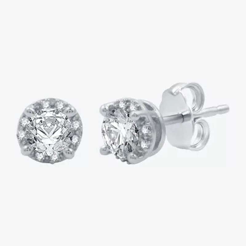 (H-I / I1) Womens 1 CT. T.W. Lab Grown White Diamond 10K White Gold Round Jewelry Set
