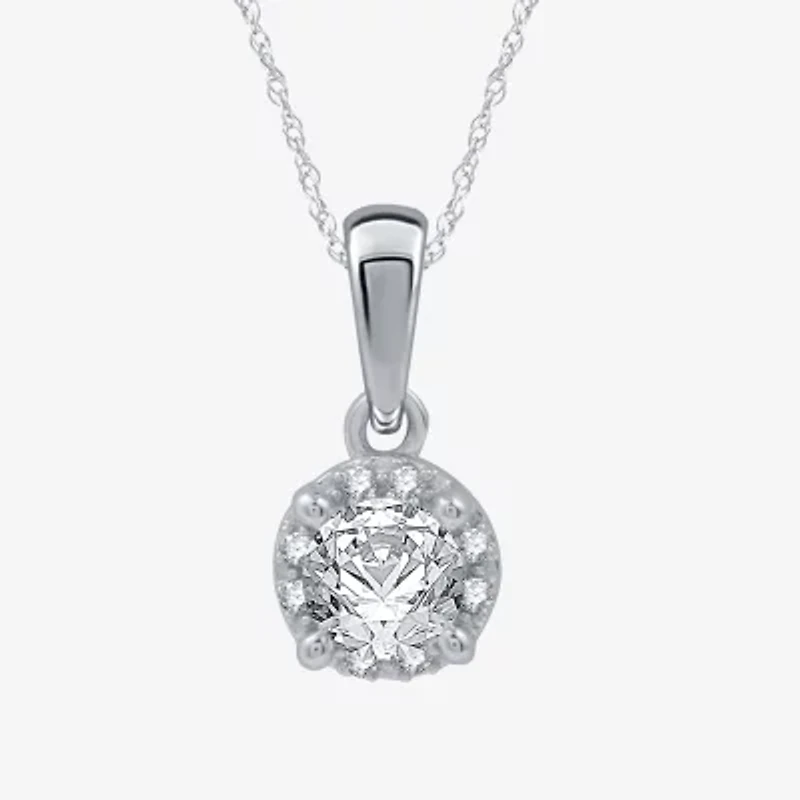 (H-I / I1) Womens 1 CT. T.W. Lab Grown White Diamond 10K White Gold Round Jewelry Set