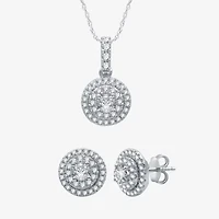 (G / Si2) Womens 2 CT. T.W. Lab Grown Diamond 10K White Gold Round 2-pc. Jewelry Set