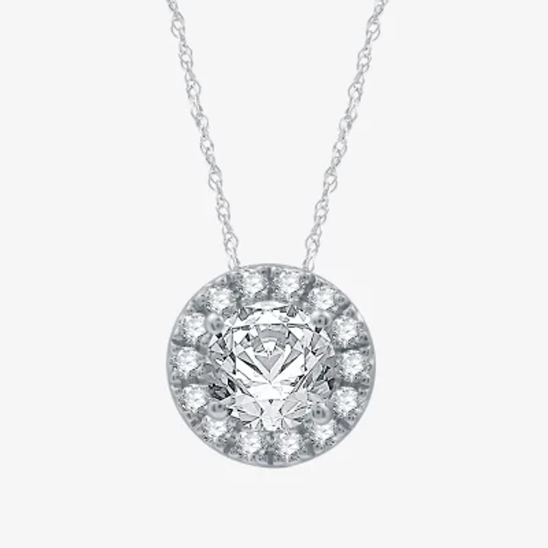 (H-I / I1) Womens 1 1/2 CT. T.W. Lab Grown White Diamond 10K White Gold Round 2-pc. Jewelry Set