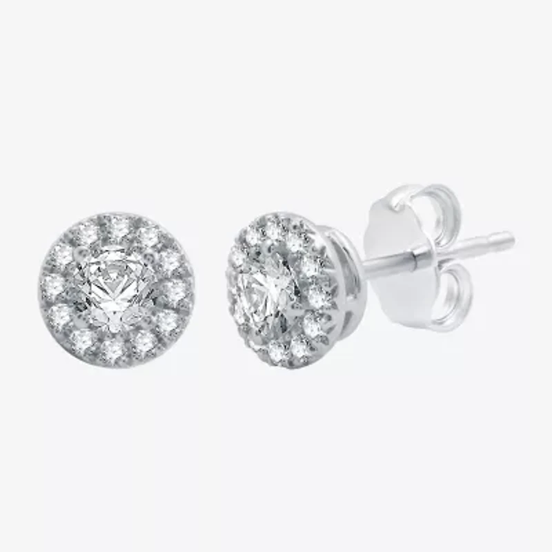 (H-I / I1) Womens 1 1/2 CT. T.W. Lab Grown White Diamond 10K White Gold Round 2-pc. Jewelry Set